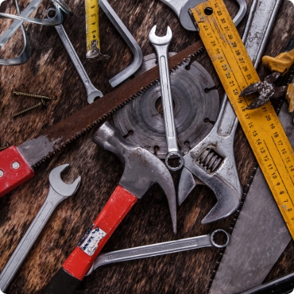 Tools on a table