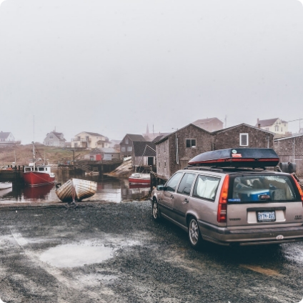 Water wear on a parking lot