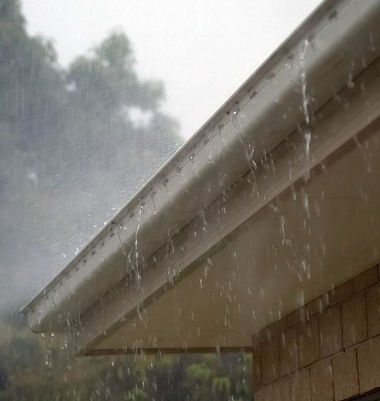 Water leaking through gutters